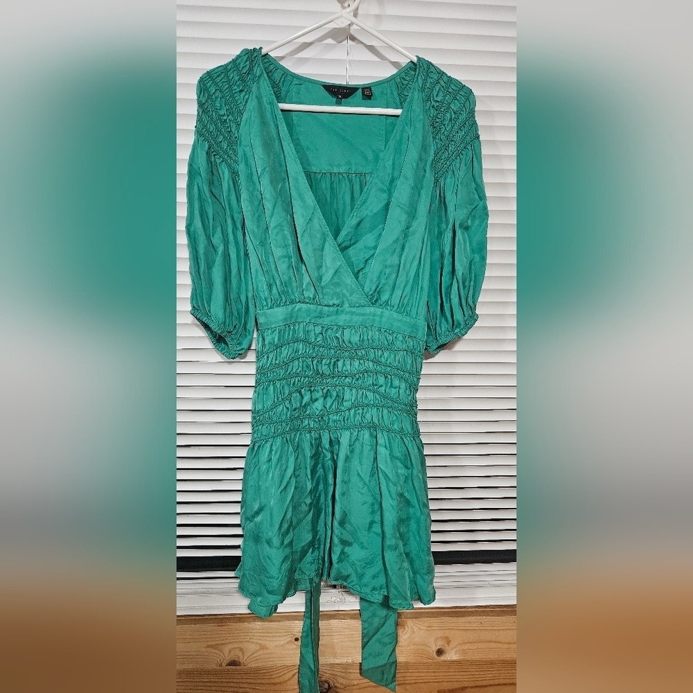 Ted Baker Taluna Smocked Wrap Minidress, Size 3 (US 10) - Picture 4 of 6